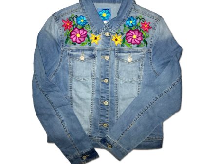 Kanxoc Floral Burst Youth Denim Jacket Fashion