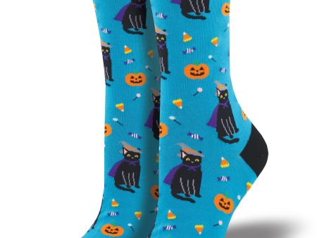 Women s  Witch Cat  Socks Cheap