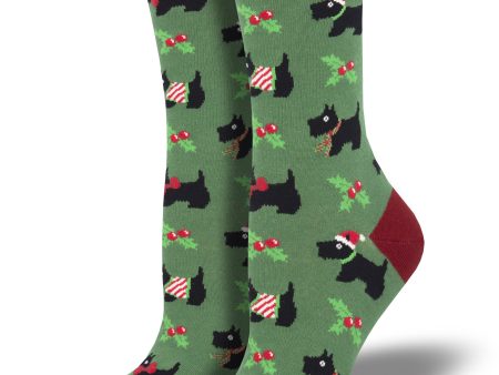 Women s  Festive Scotties  Socks Cheap