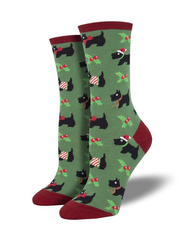 Women s  Festive Scotties  Socks Cheap