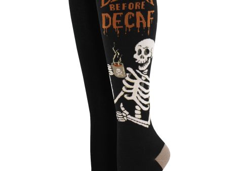 Women s  Death Before Decaf  Knee-High Socks For Sale