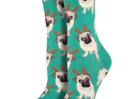 Women s  Antler Pug  Socks Online now