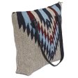 Diamond Bliss  Wool Shoulder Bag with Geometric Diamond Pattern and Leather Online