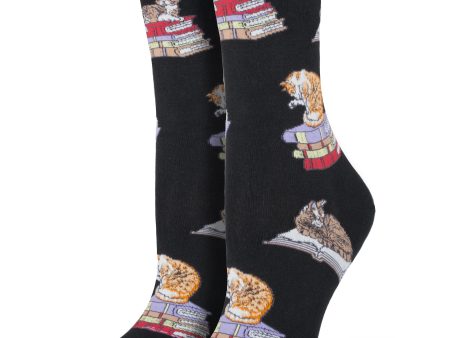 Women s  Cats On Books  Socks Online