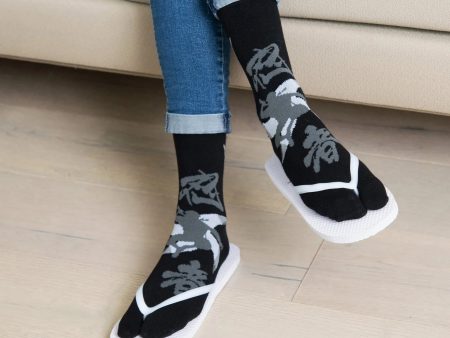 V-Toe Split Toe Novelty Ninja Black Big Toe Tabi Socks Online Hot Sale