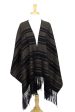 Night of Golden Stars  Handwoven Black Cotton Rebozo Shawl with Golden Accents For Sale