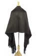 Night of Golden Stars  Handwoven Black Cotton Rebozo Shawl with Golden Accents For Sale