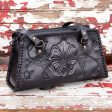 Midnight Rose  Handcrafted Floral Leather Shoulder Bag Online