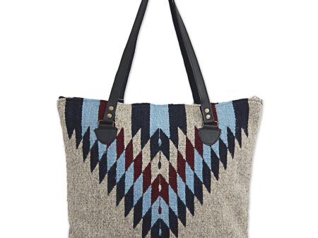 Diamond Bliss  Wool Shoulder Bag with Geometric Diamond Pattern and Leather Online