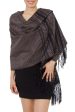 Night of Golden Stars  Handwoven Black Cotton Rebozo Shawl with Golden Accents For Sale