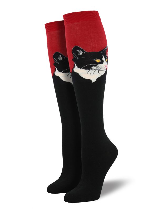 Women s  Cat Portrait  Knee-High Socks Hot on Sale