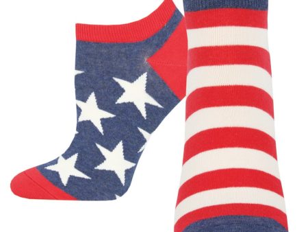 Women s  American Flag  Ped Socks on Sale