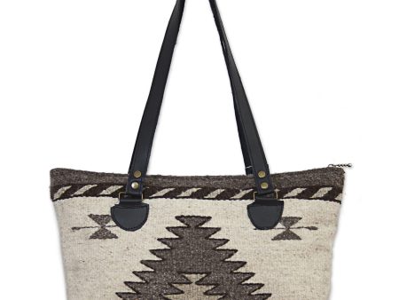 Natural Gems  in Antique White Hand Made Wool Tote Handbag Online Sale