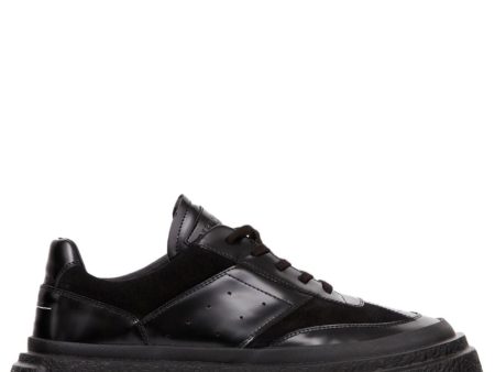 Panelled Patent Leather Sneakers Fashion