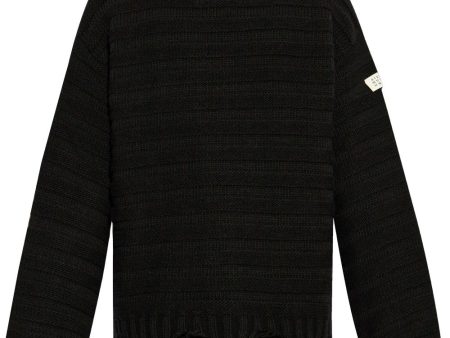 Distressed High-Neck Jumper on Sale