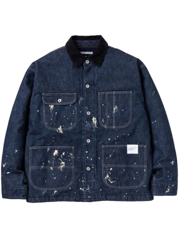 Corduroy-Collar Washed Jacket Online Sale